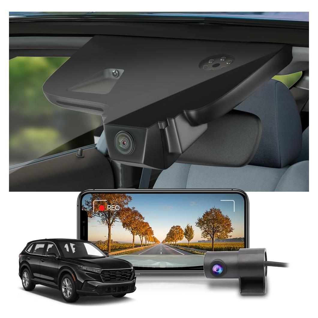 Cámara de Salpicadero Fitcamx 2K Delantera + 1080P Trasera para Honda CR-V 2023-2026