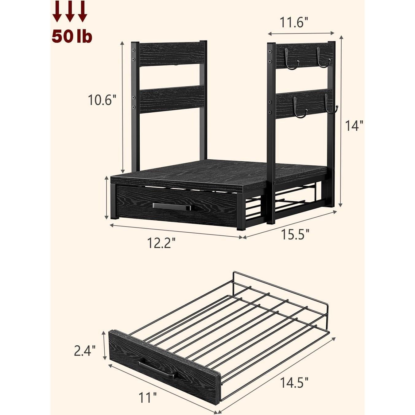 Cajón organizador para 35 cápsulas K-Cup Evermagin negro