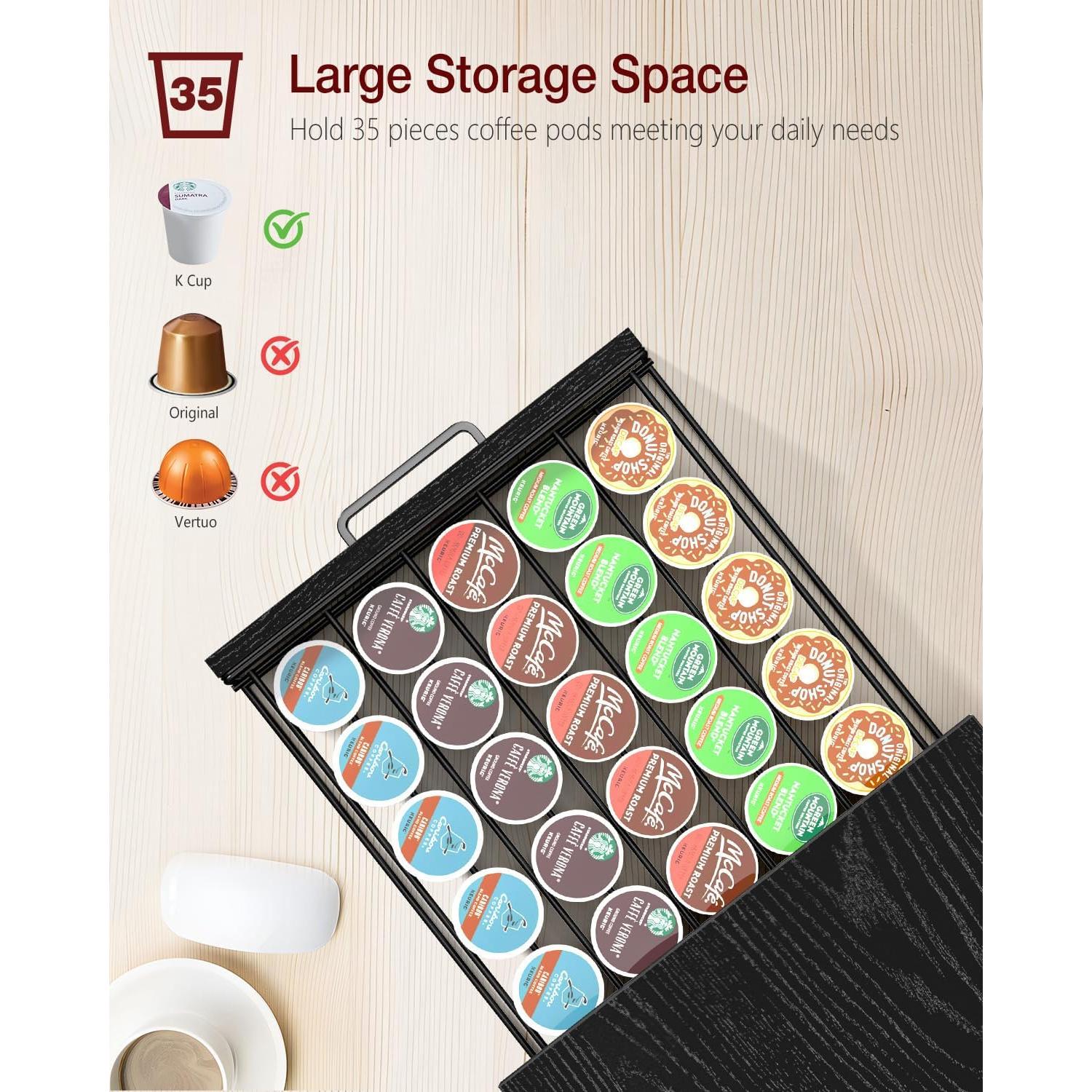 Cajón organizador para 35 cápsulas K-Cup Evermagin negro