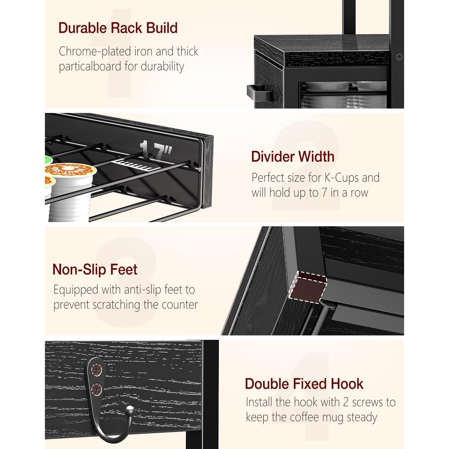 Cajón organizador para 35 cápsulas K-Cup Evermagin negro