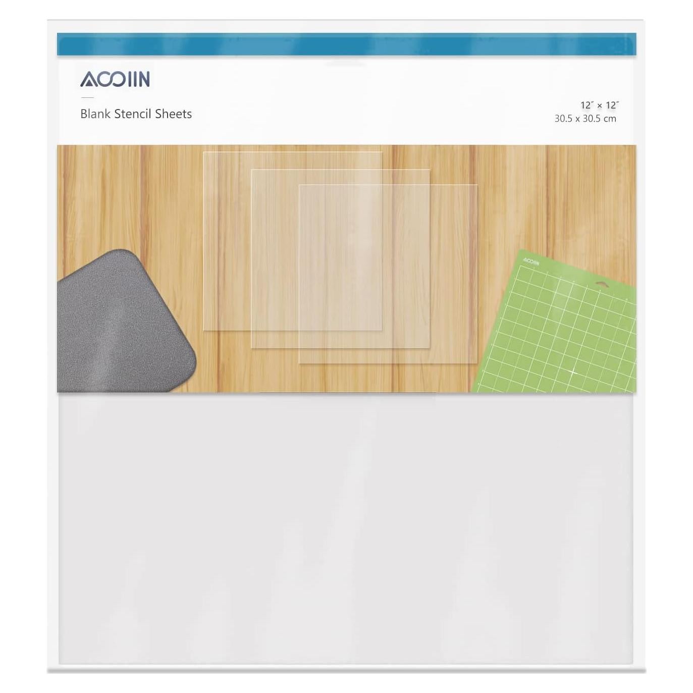 Hojas de Plantilla Mylar AOOIIN 30.5x30.5 cm 25 Piezas 4 mil