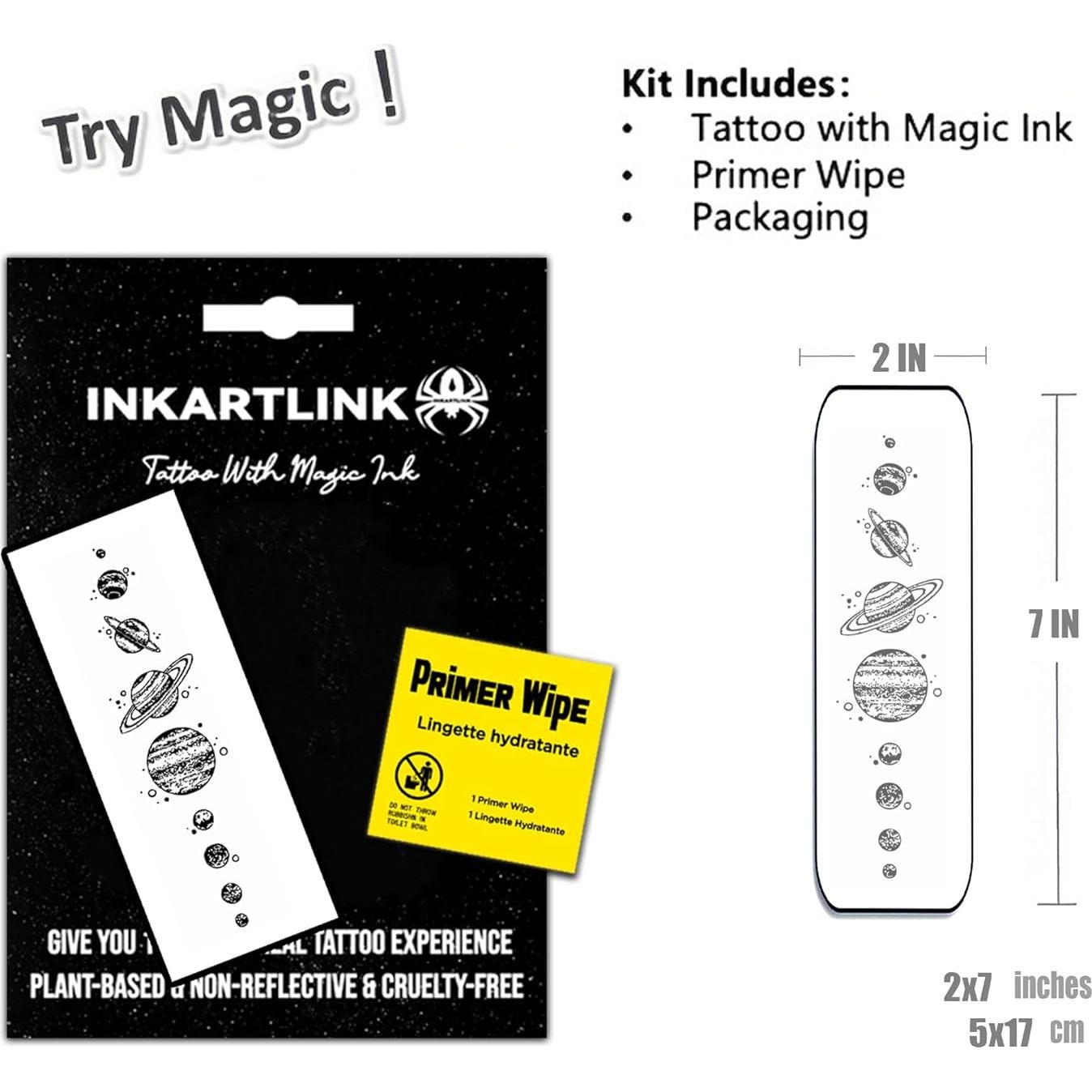 Tatuaje Semipermanente INKARTLINK 9 Planetas - Impermeable 15 Días