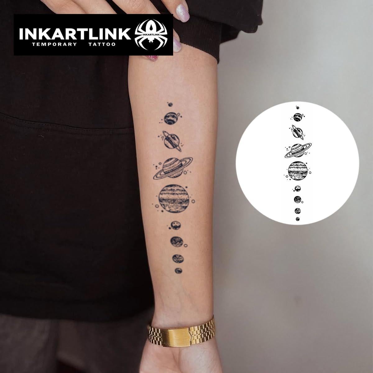 Tatuaje Semipermanente INKARTLINK 9 Planetas - Impermeable 15 Días