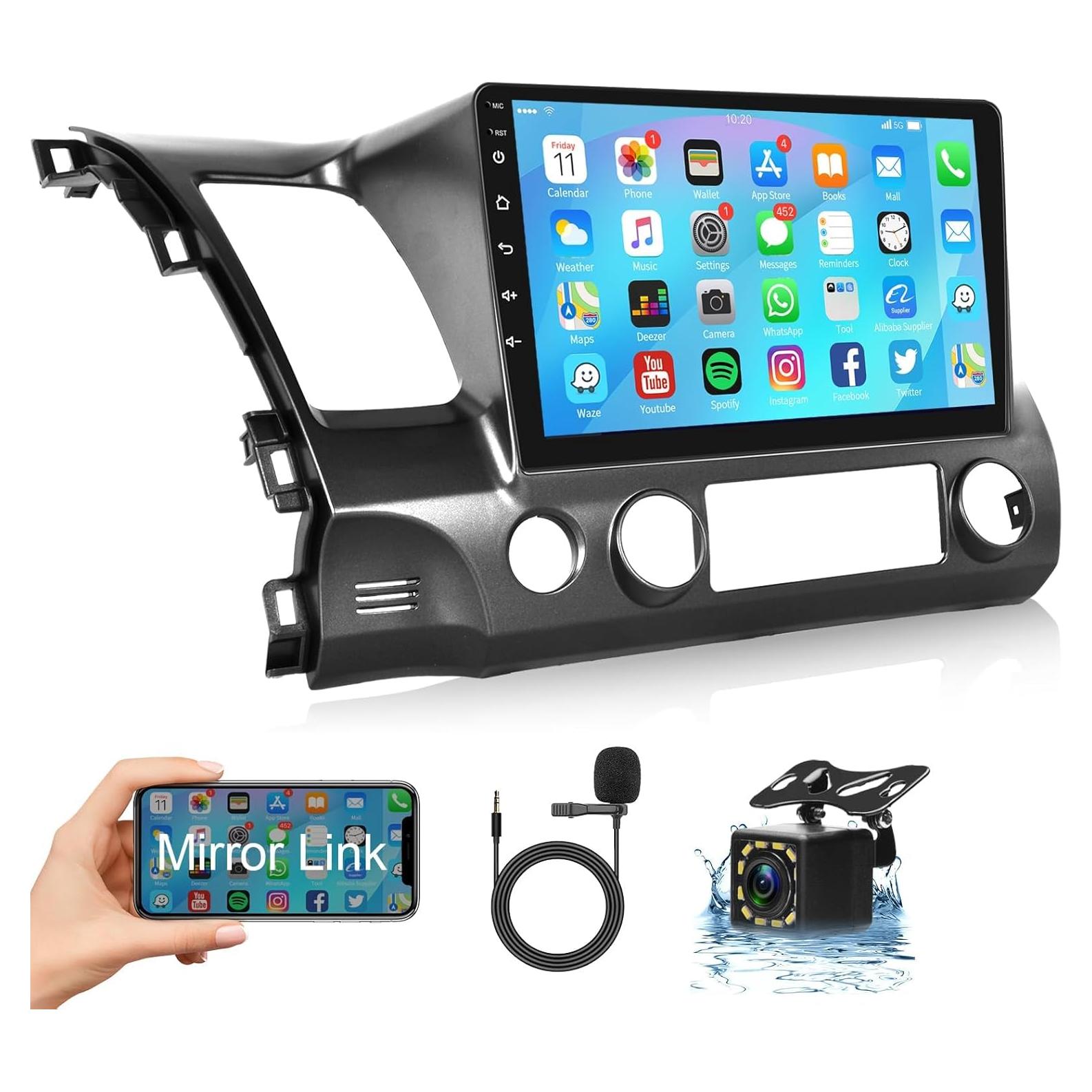 Estéreo de Coche Android Podofo 10.1" para Honda Civic 2006-2011