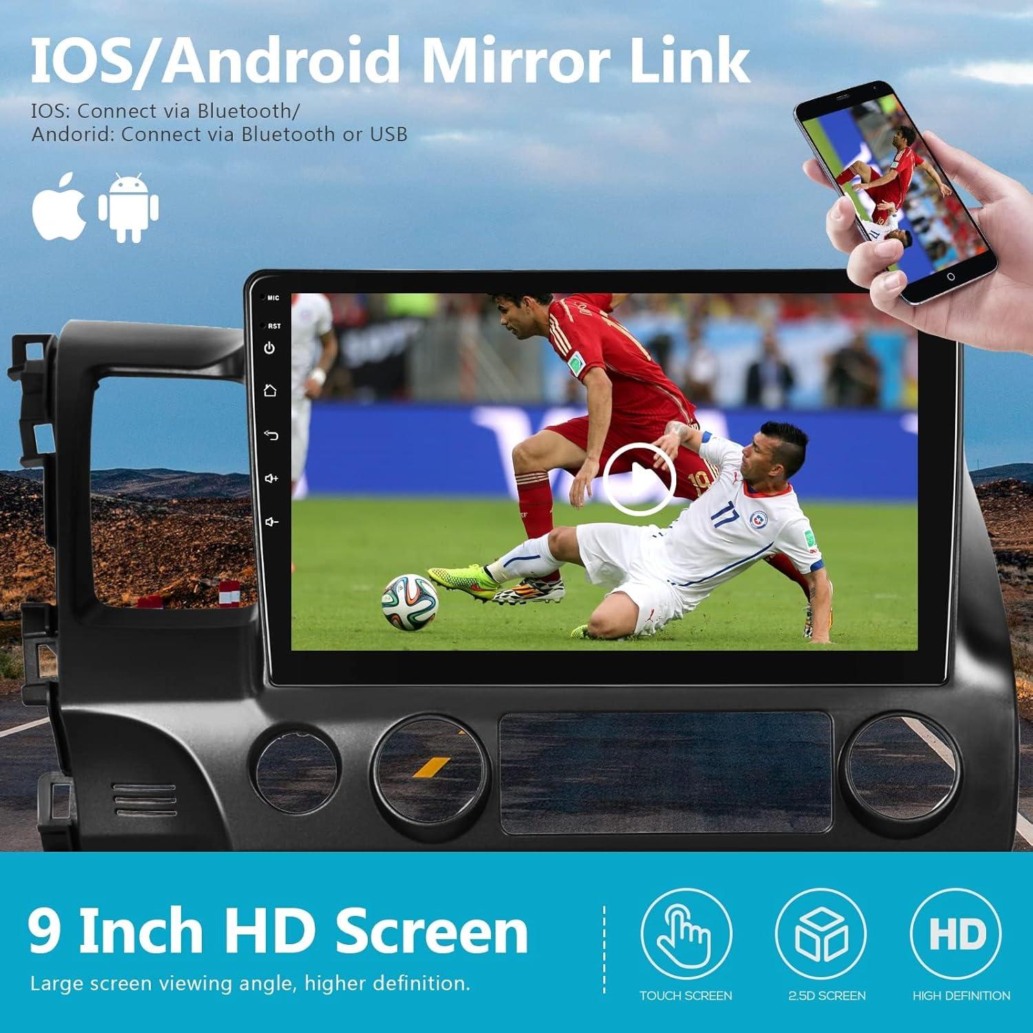 Estéreo de Coche Android Podofo 10.1" para Honda Civic 2006-2011