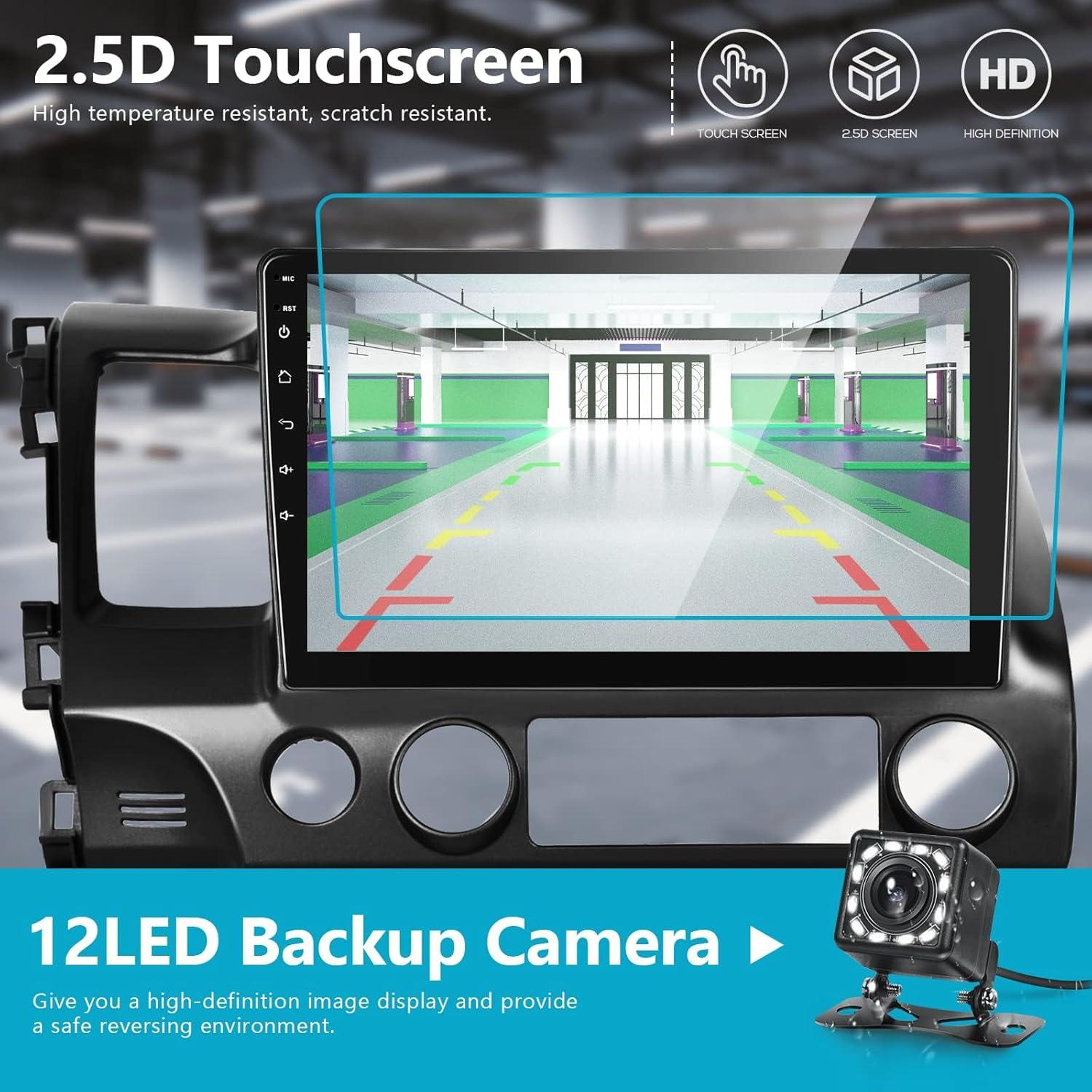 Estéreo de Coche Android Podofo 10.1" para Honda Civic 2006-2011