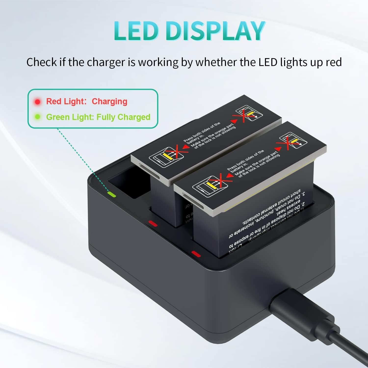 Kit de Cargador y 3 Baterías LP para DJI OSMO 1300mAh