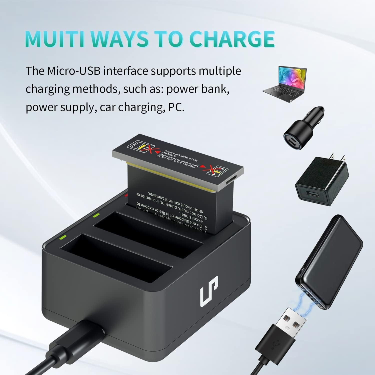 Kit de Cargador y 3 Baterías LP para DJI OSMO 1300mAh