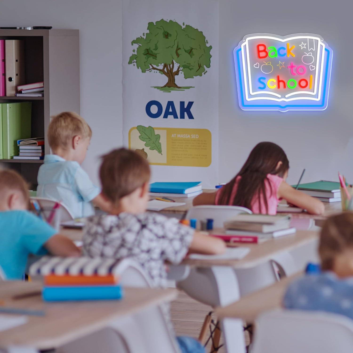 Cartel Neón Regreso a Clases LF Dimmable 33x25.9cm Azul