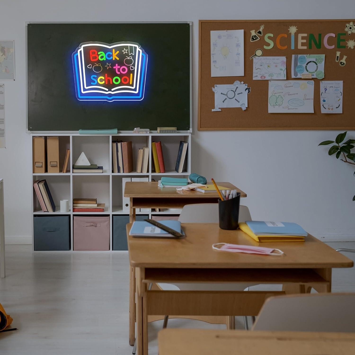 Cartel Neón Regreso a Clases LF Dimmable 33x25.9cm Azul