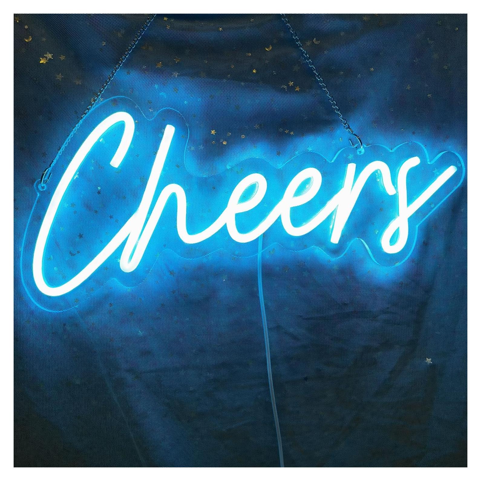 Cartel de Neón Cheers LED Regulable USB 41.91x17.78 cm
