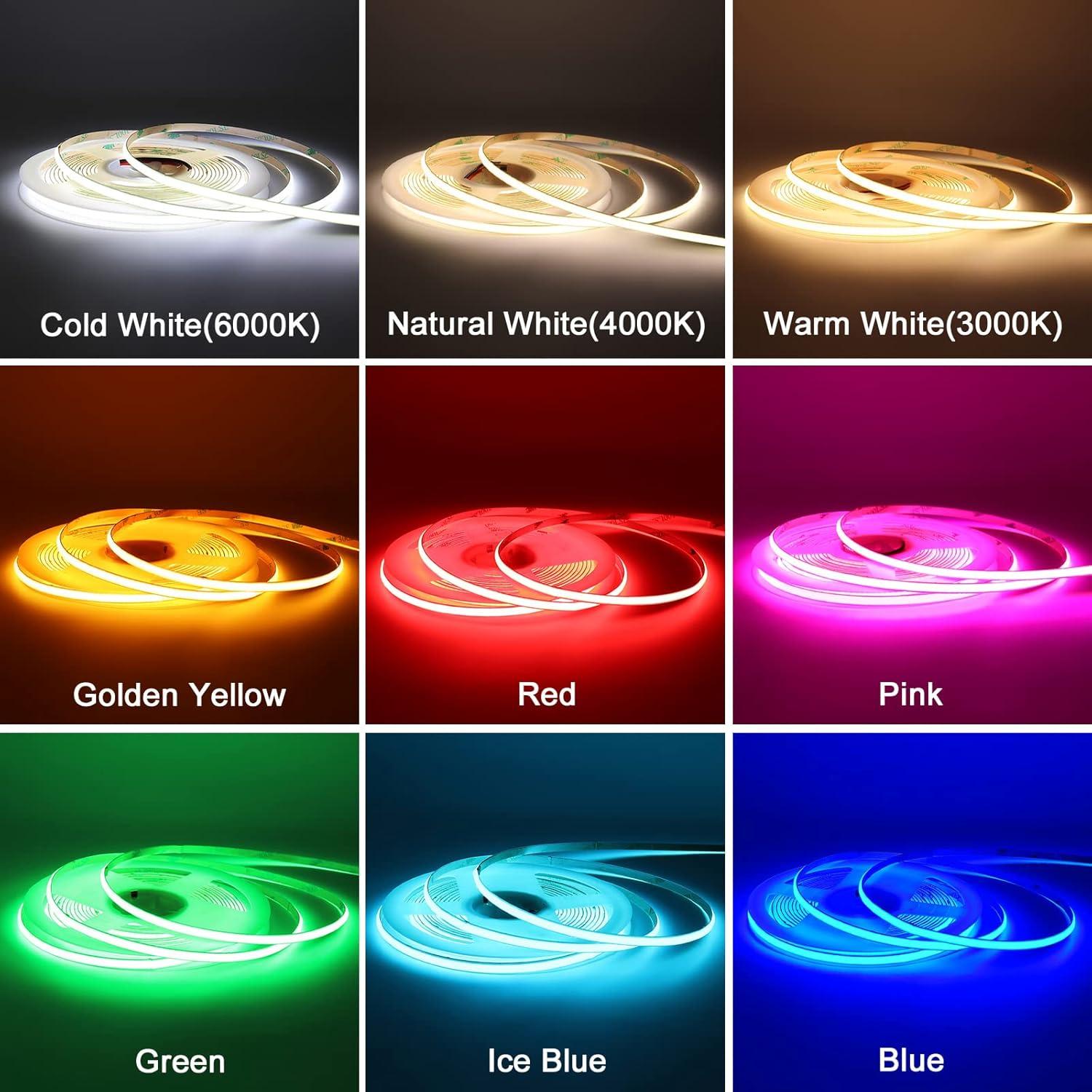 Tira de luz LED COB 5m MALIGAZA 12V 3000K 400 LEDs/m