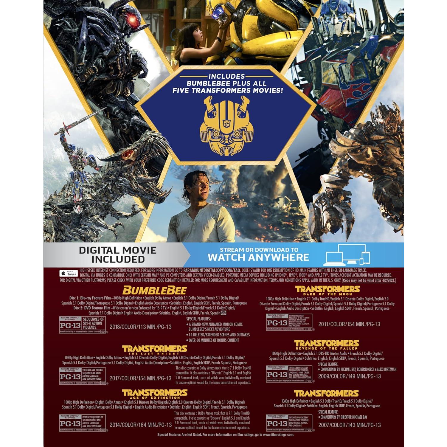 Colección Ultimate 6 Películas Bumblebee Transformers Blu-ray