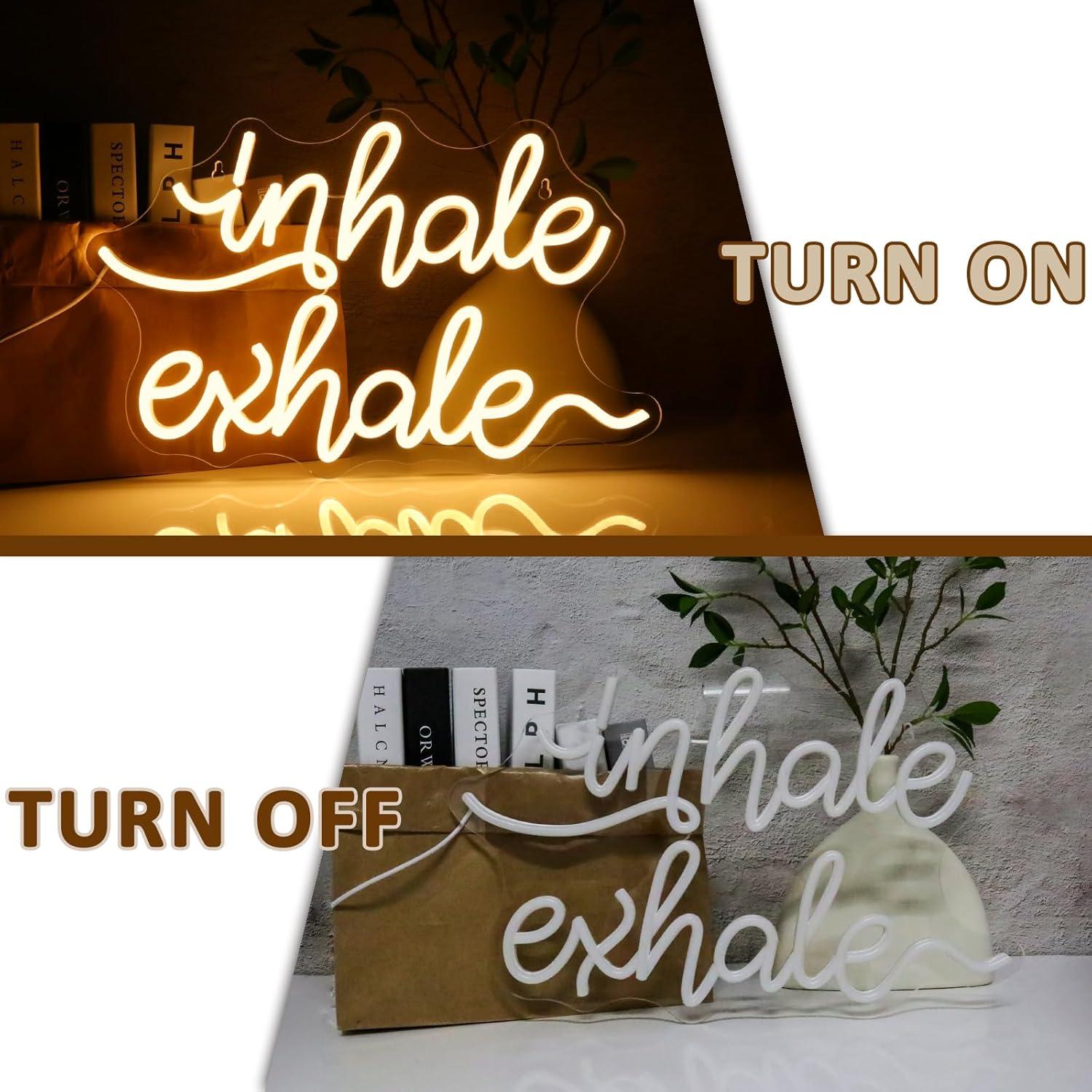 Letrero de Neón Inhalar Exhalar LED 37.5x32.5cm PMCVYH