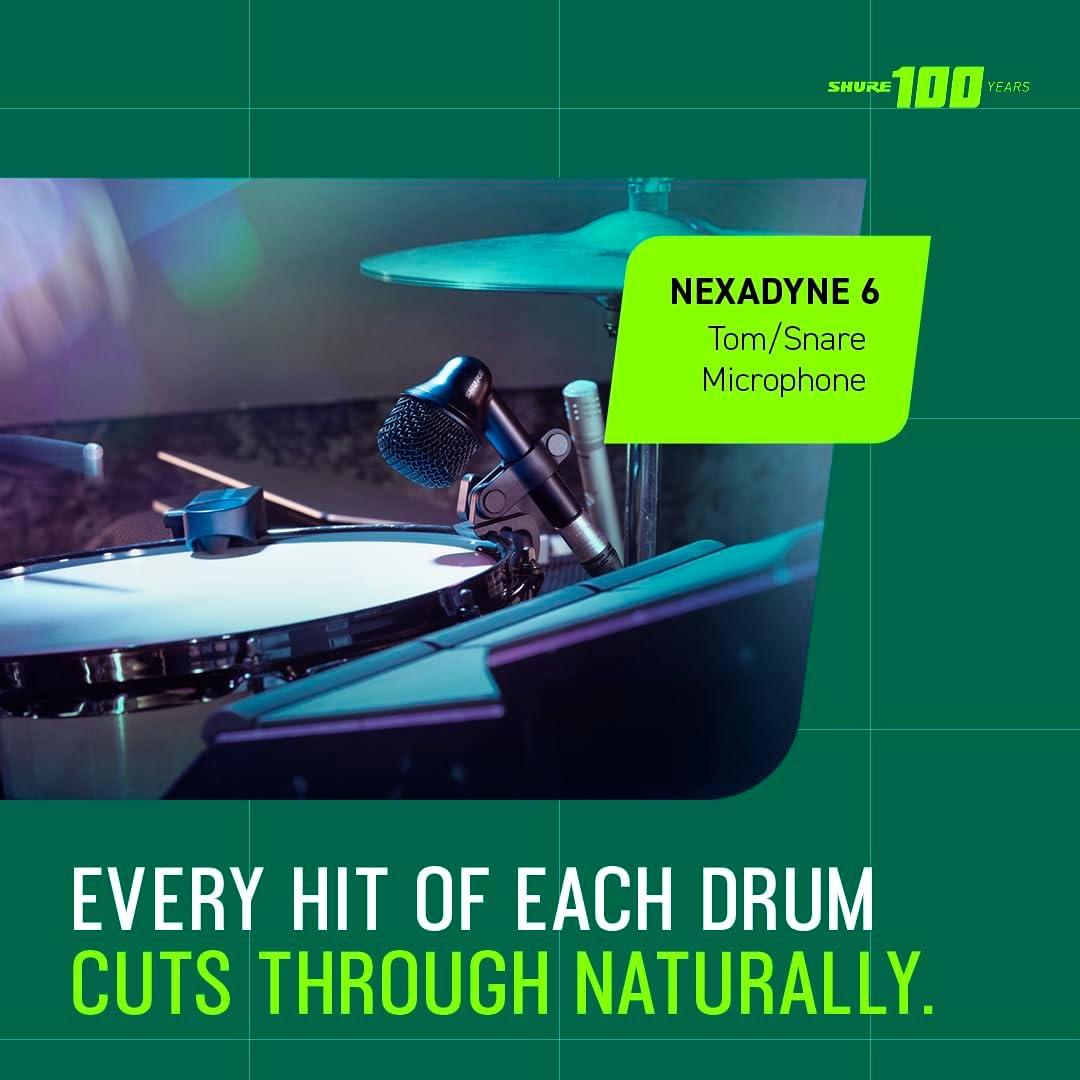 Micrófono Dinámico Supercardioide Shure Nexadyne 6 para Tom/Snare