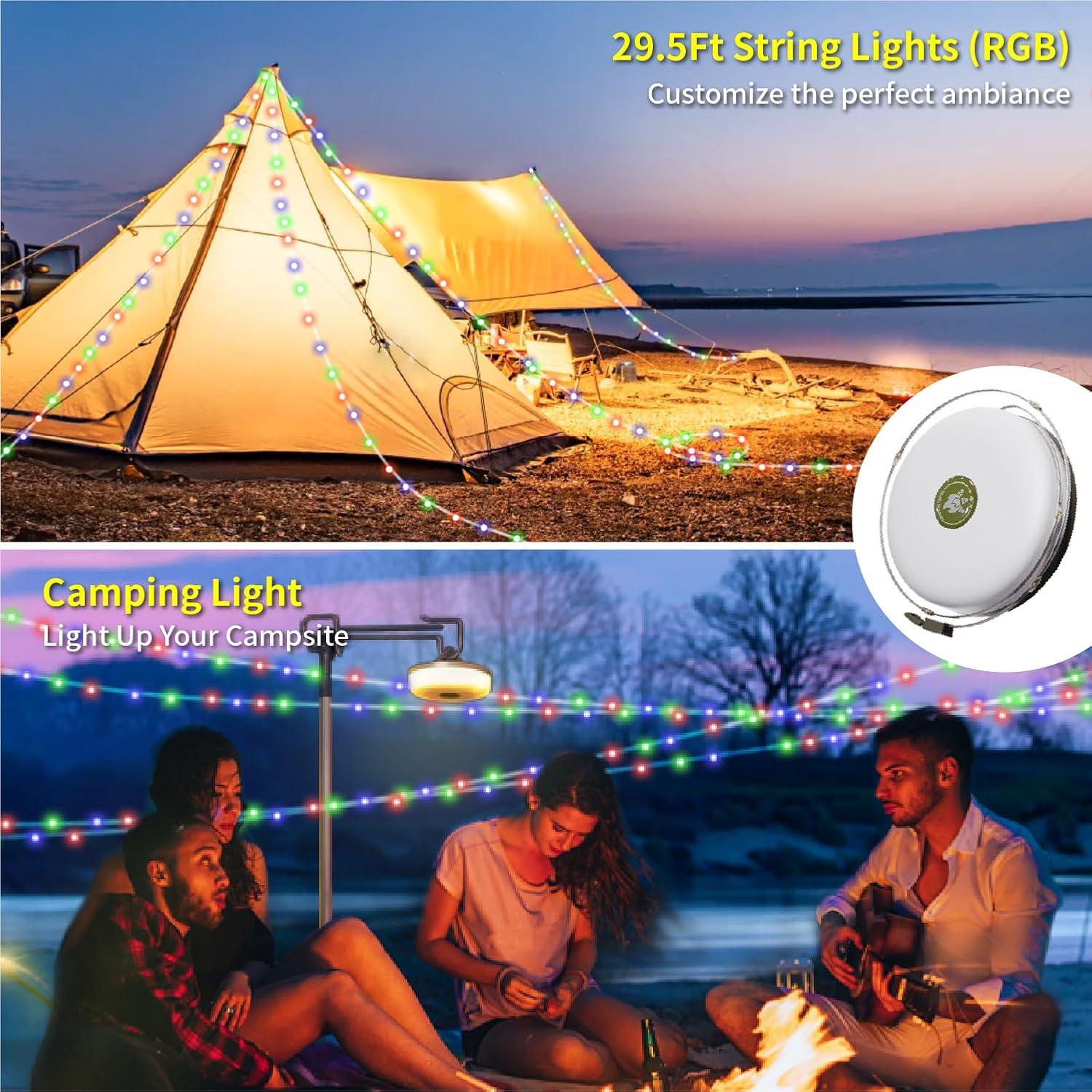 Cadena de Luces HAMLITE 8.99m RGB Camping Recargable