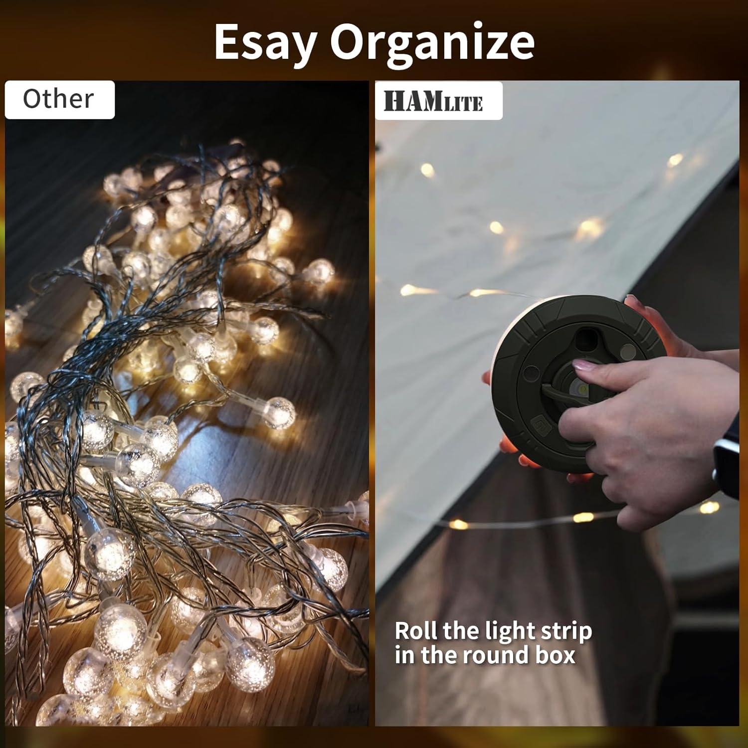 Cadena de Luces HAMLITE 8.99m RGB Camping Recargable