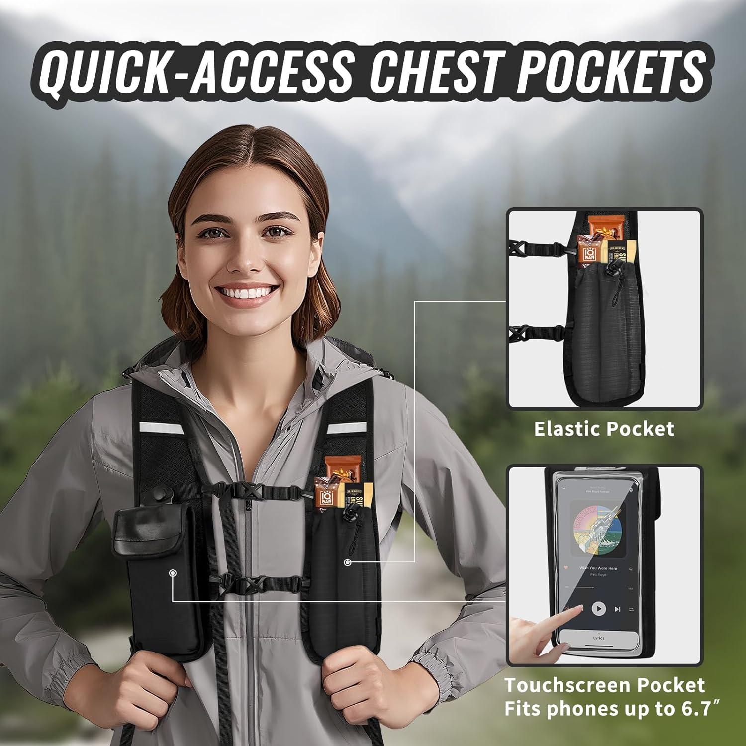 Mochila de Senderismo Plegable 10L Unisex Negra - Ligera y Compacta