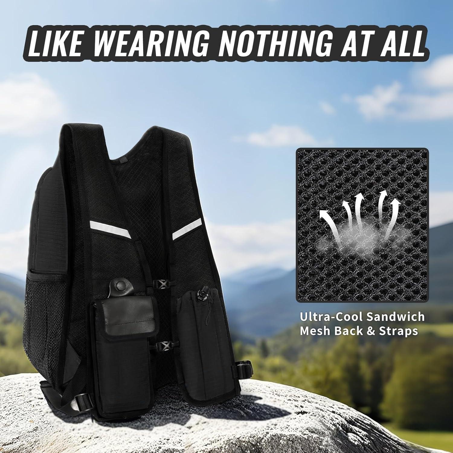 Mochila de Senderismo Plegable 10L Unisex Negra - Ligera y Compacta