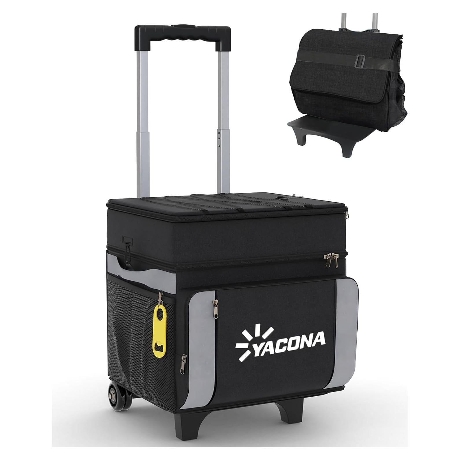 Enfriador Rodante Doerpuz 60L Aislado Plegable Negro Gris