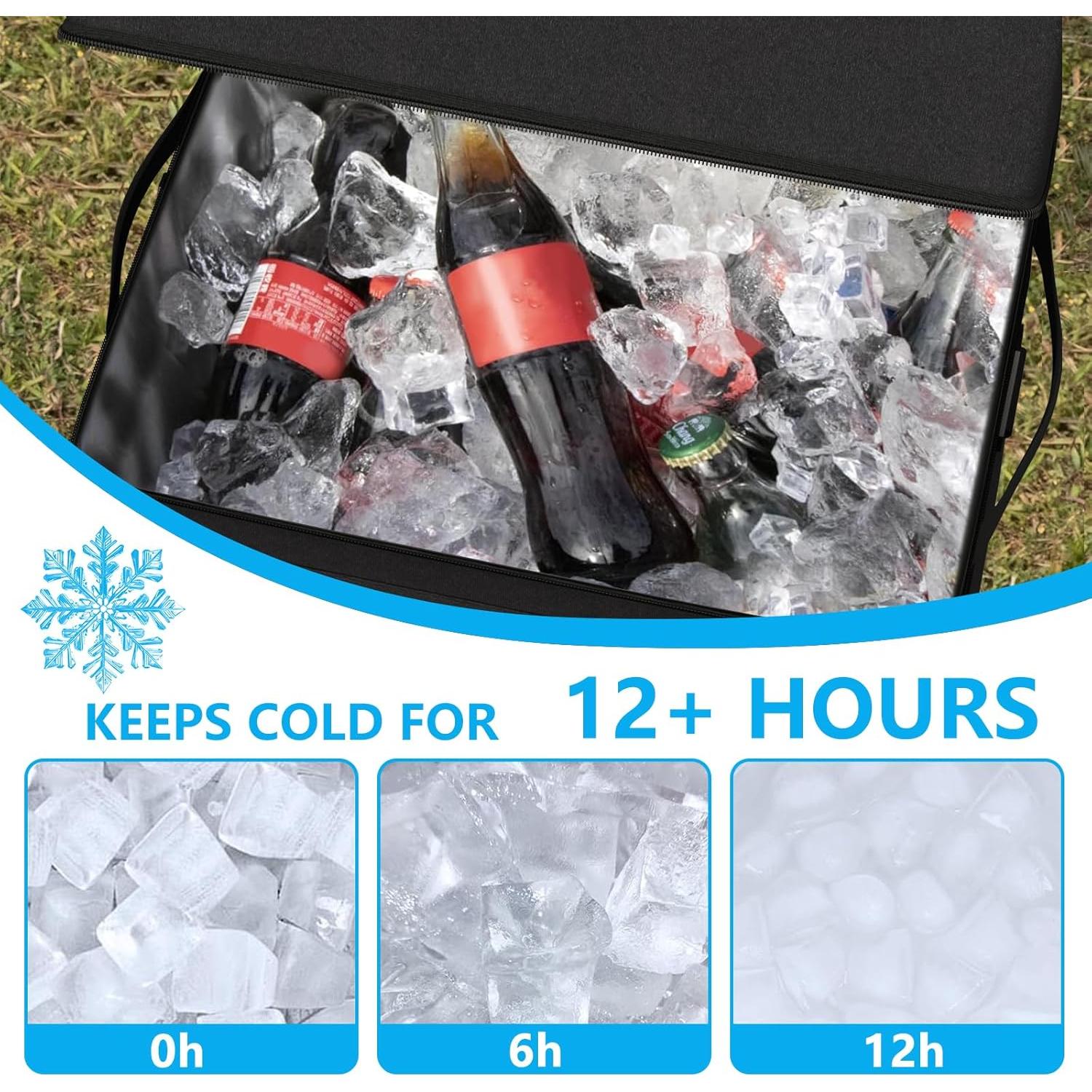 Enfriador Rodante Doerpuz 60L Aislado Plegable Negro Gris