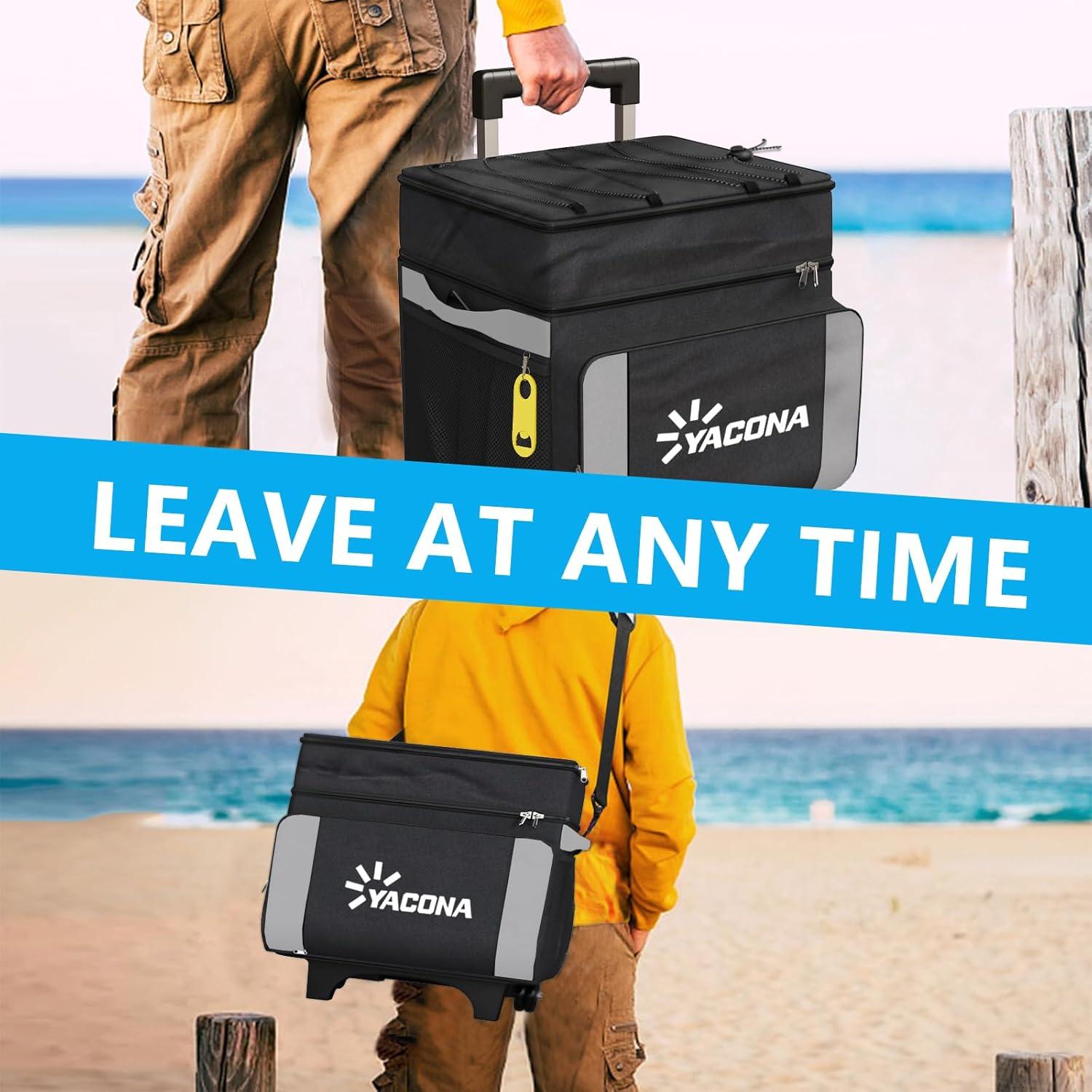 Enfriador Rodante Doerpuz 60L Aislado Plegable Negro Gris