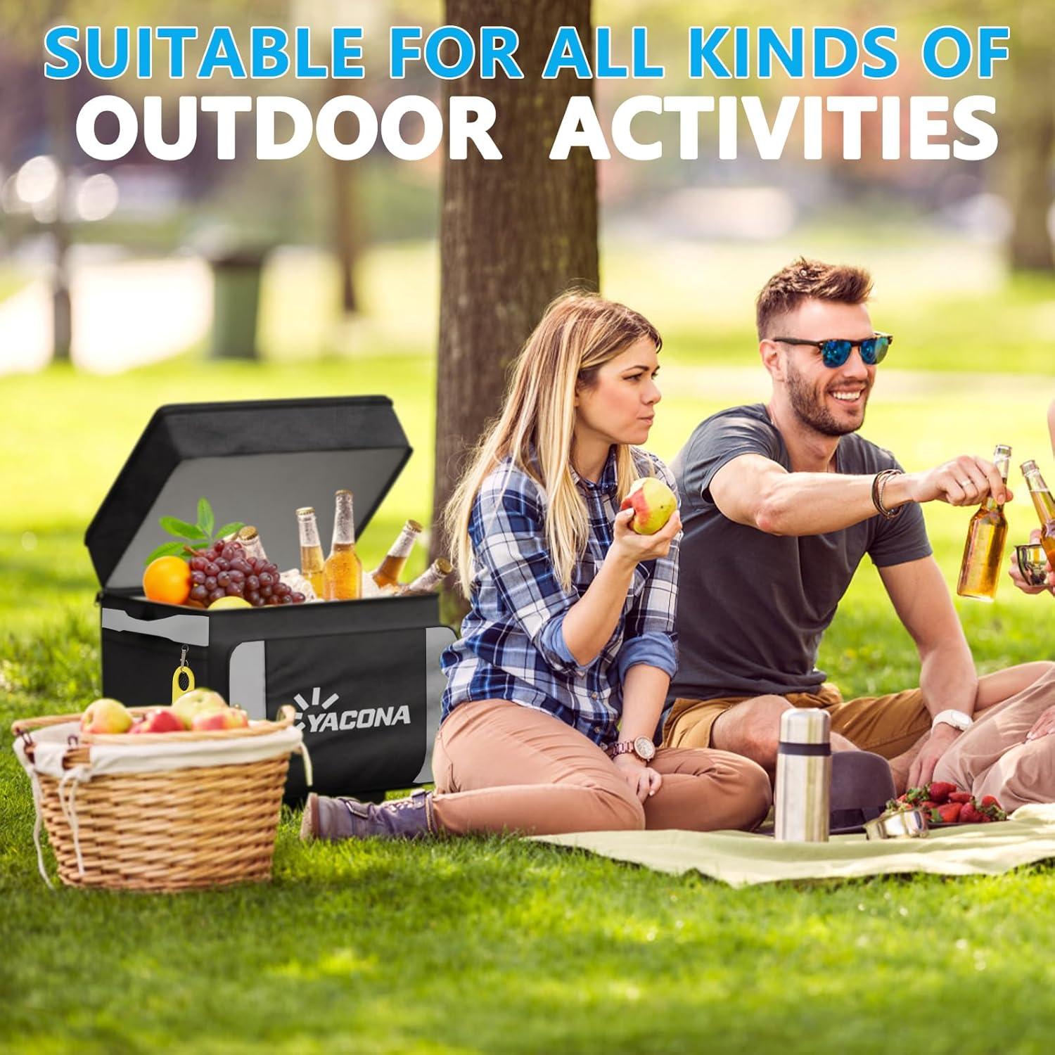 Enfriador Rodante Doerpuz 60L Aislado Plegable Negro Gris