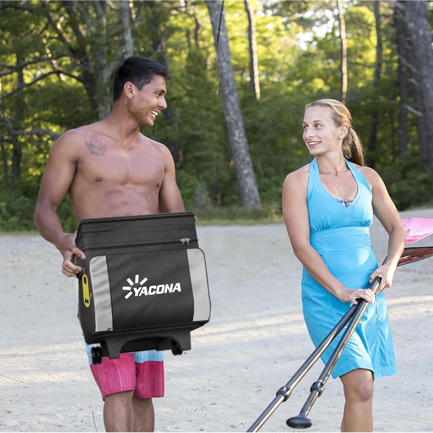 Enfriador Rodante Doerpuz 60L Aislado Plegable Negro Gris