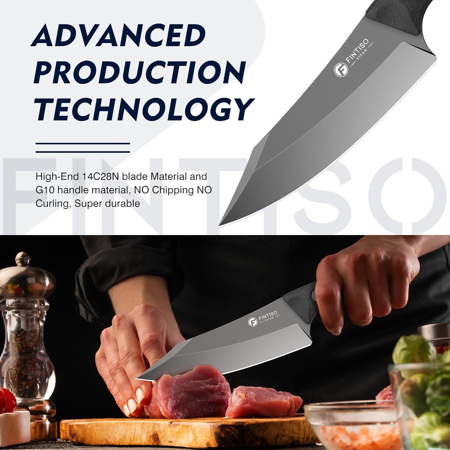 Cuchillo de Carnicero FINTISO 14C28N Mango G10 29.2cm