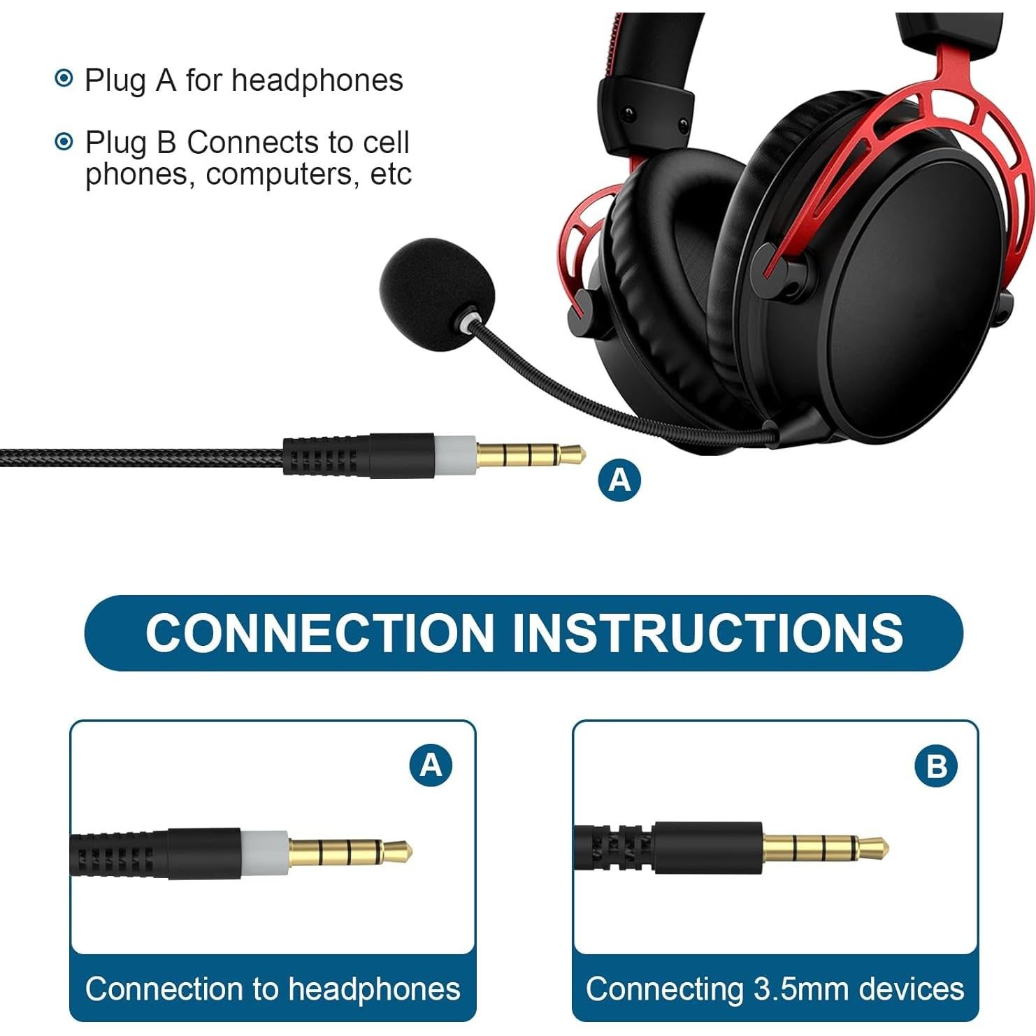 Cable de Reemplazo HyperX Cloud Alpha 1.5m - Control Volumen