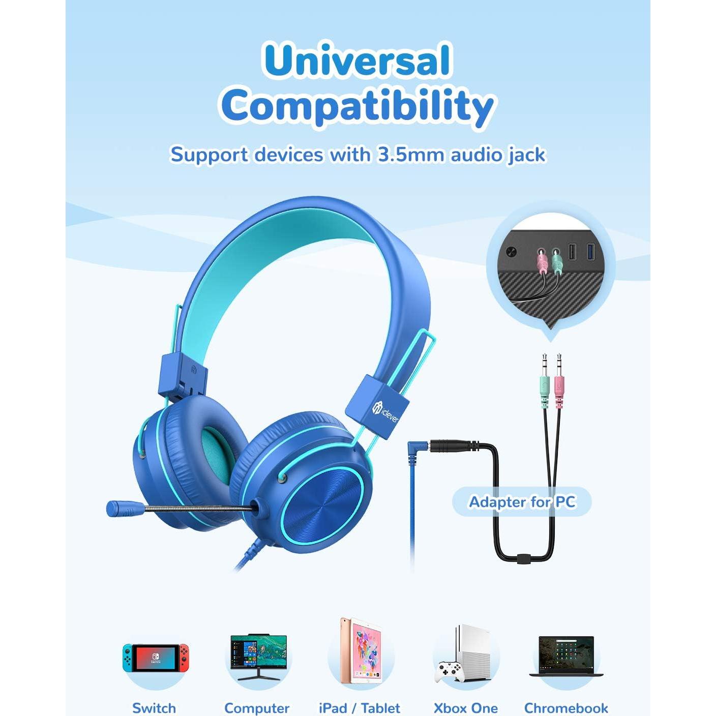 Auriculares iClever HS21 para Niños con Micrófono 94 dB