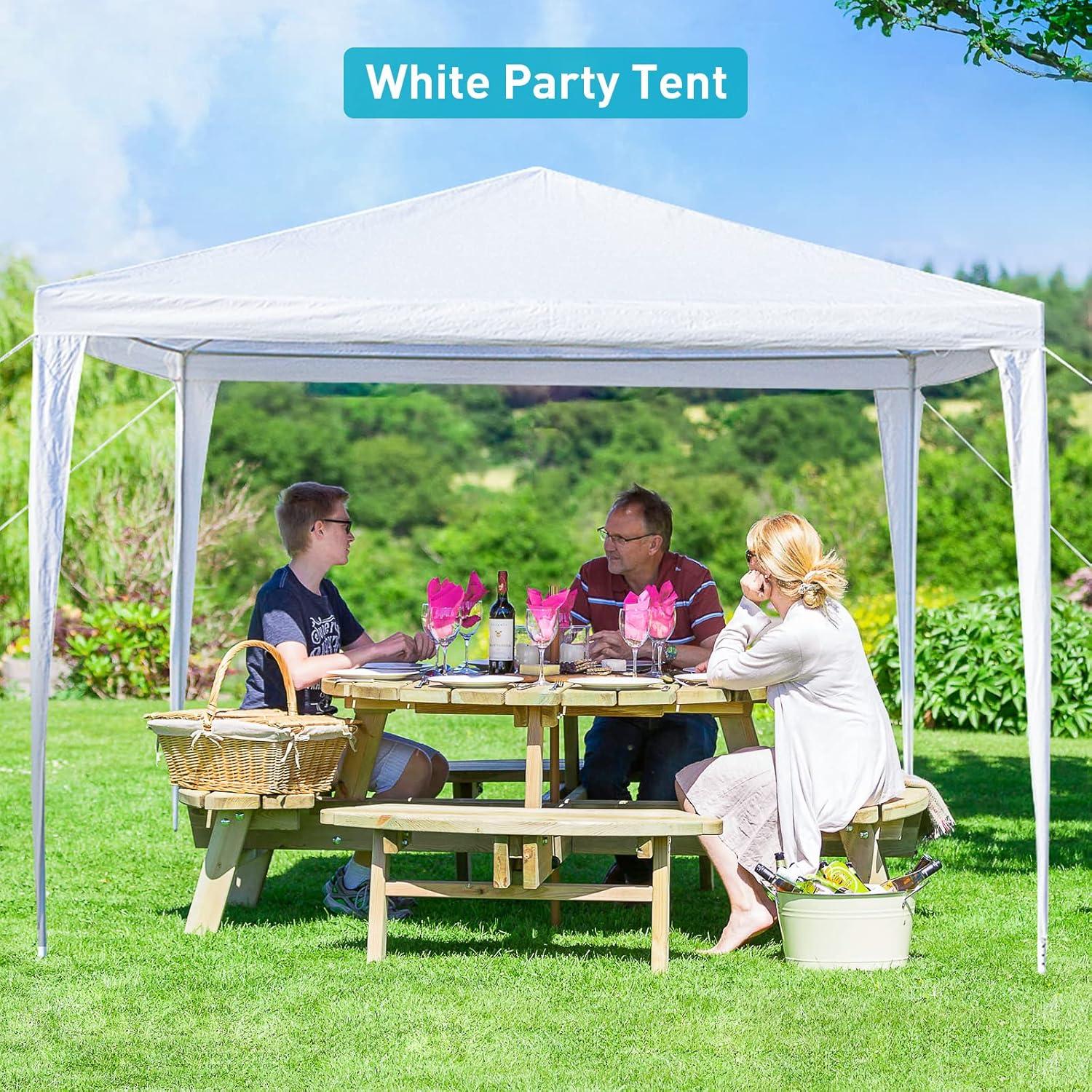 Carpa de Fiesta Doredo 10x10m Impermeable Blanca para Eventos