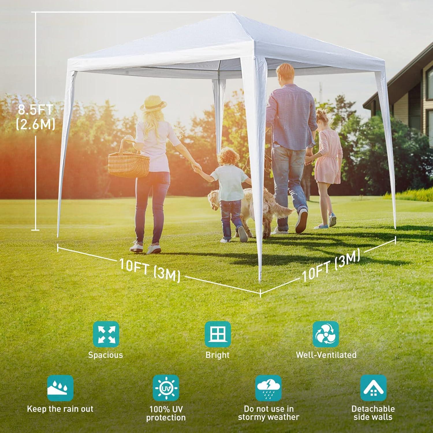 Carpa de Fiesta Doredo 10x10m Impermeable Blanca para Eventos