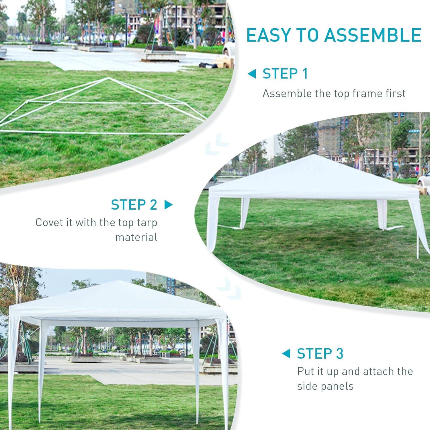 Carpa de Fiesta Doredo 10x10m Impermeable Blanca para Eventos