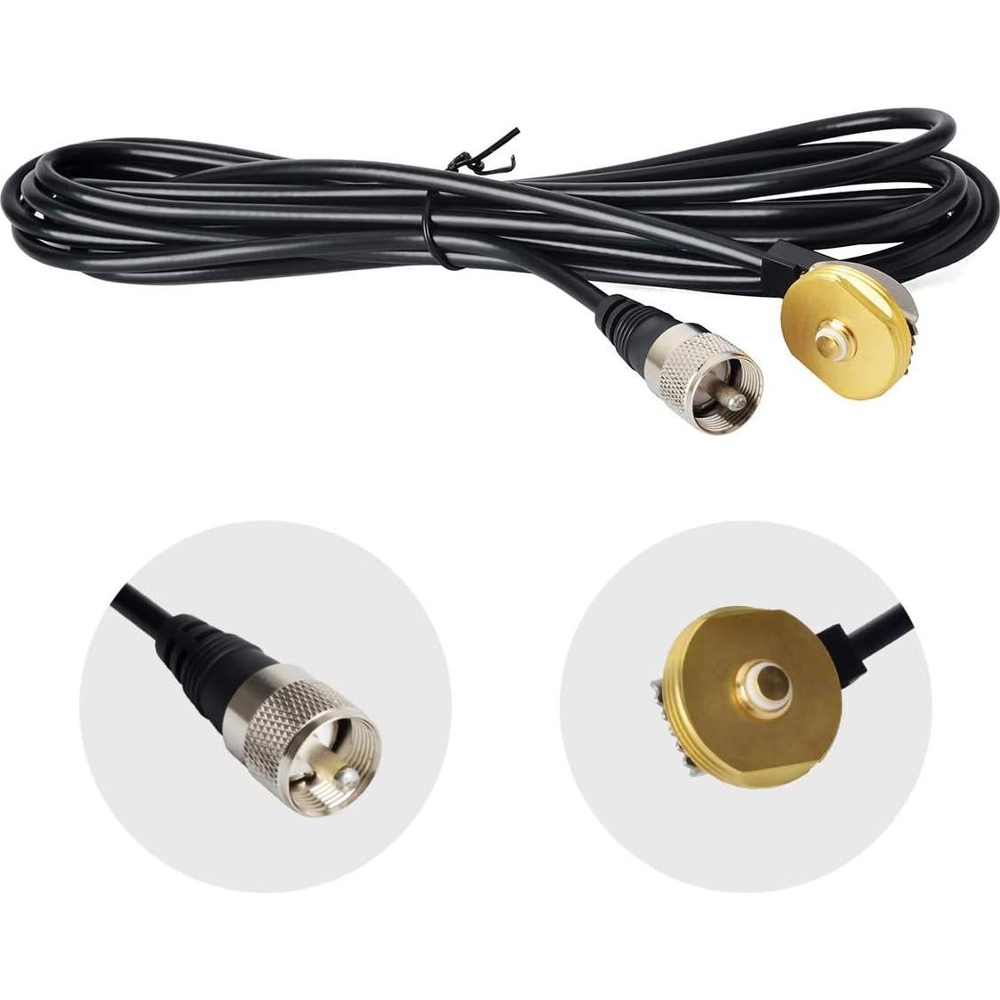 Antena HYS UHF VHF 53.34cm con Soporte NMO y Cable 3.96m