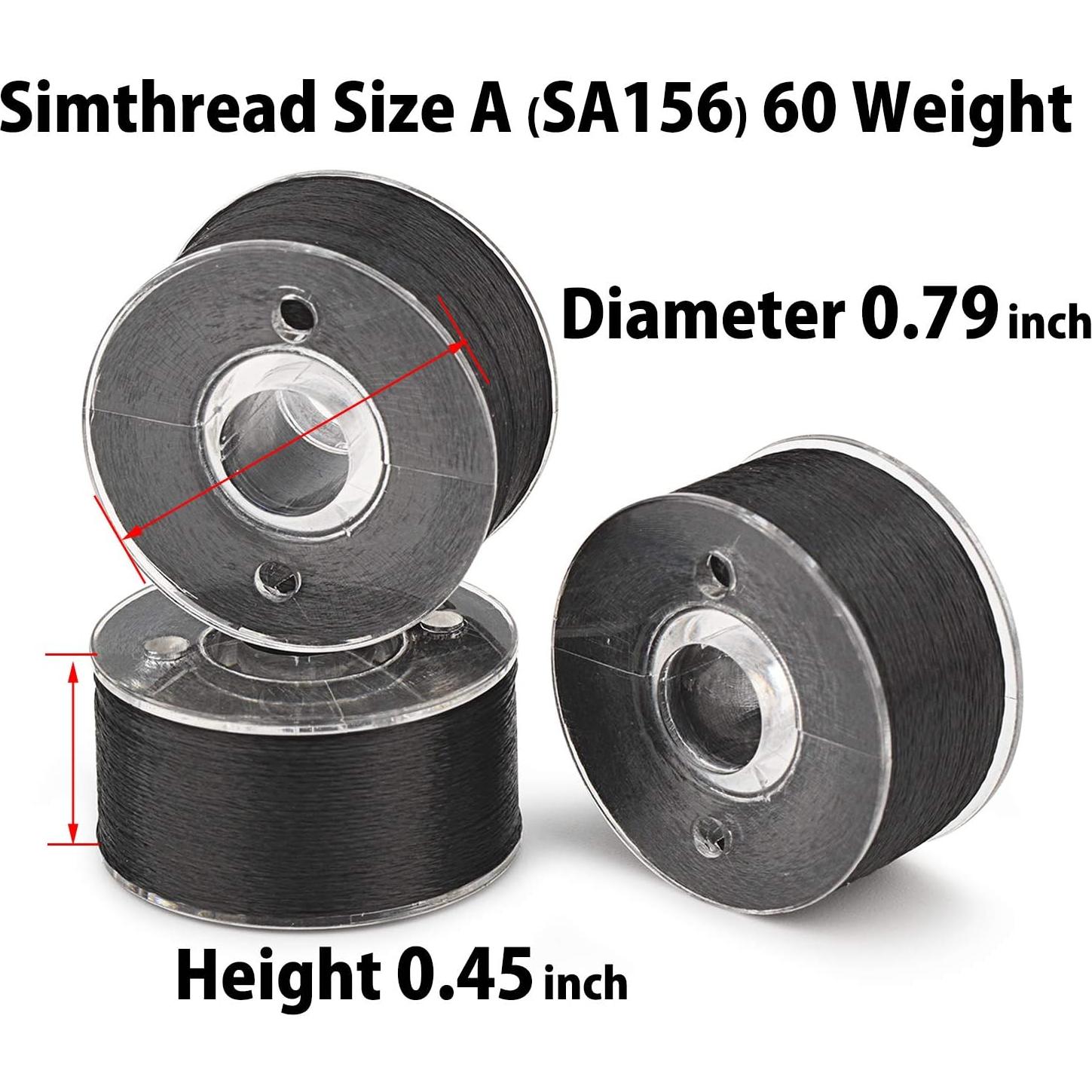 Hilos de Bordado Pre-enrollados Simthread 144pcs 60wt Negro