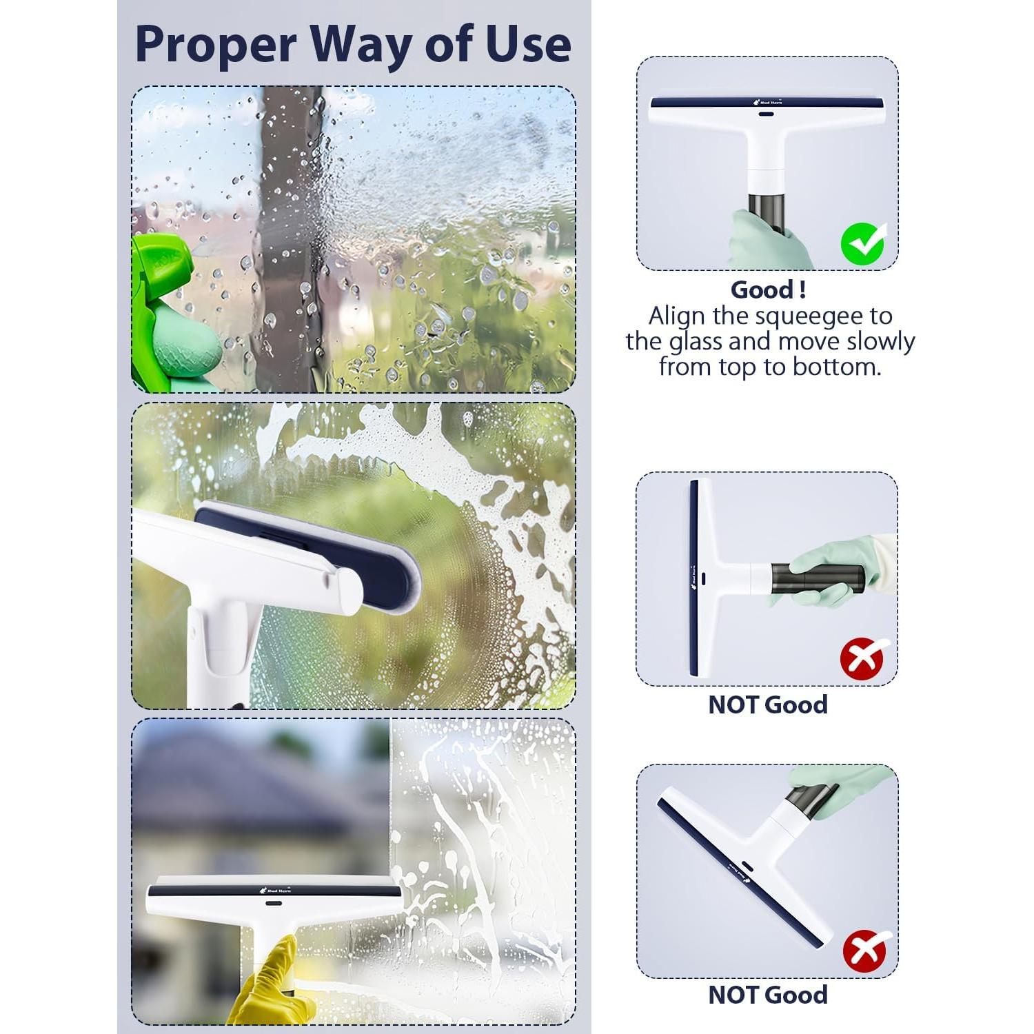 Limpiaparabrisas de Ventana Red Horn con Mango Extensible 2 en 1