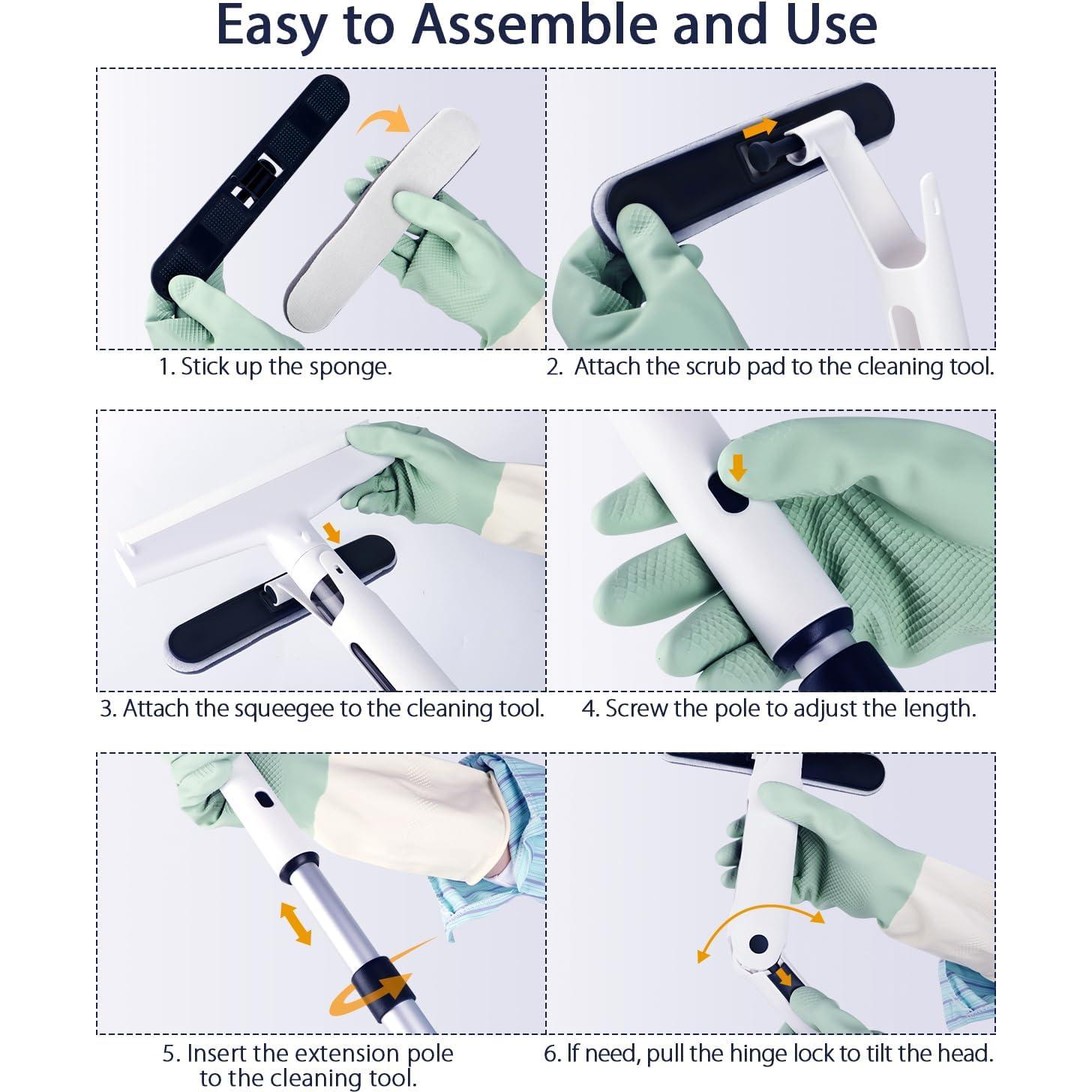 Limpiaparabrisas de Ventana Red Horn con Mango Extensible 2 en 1