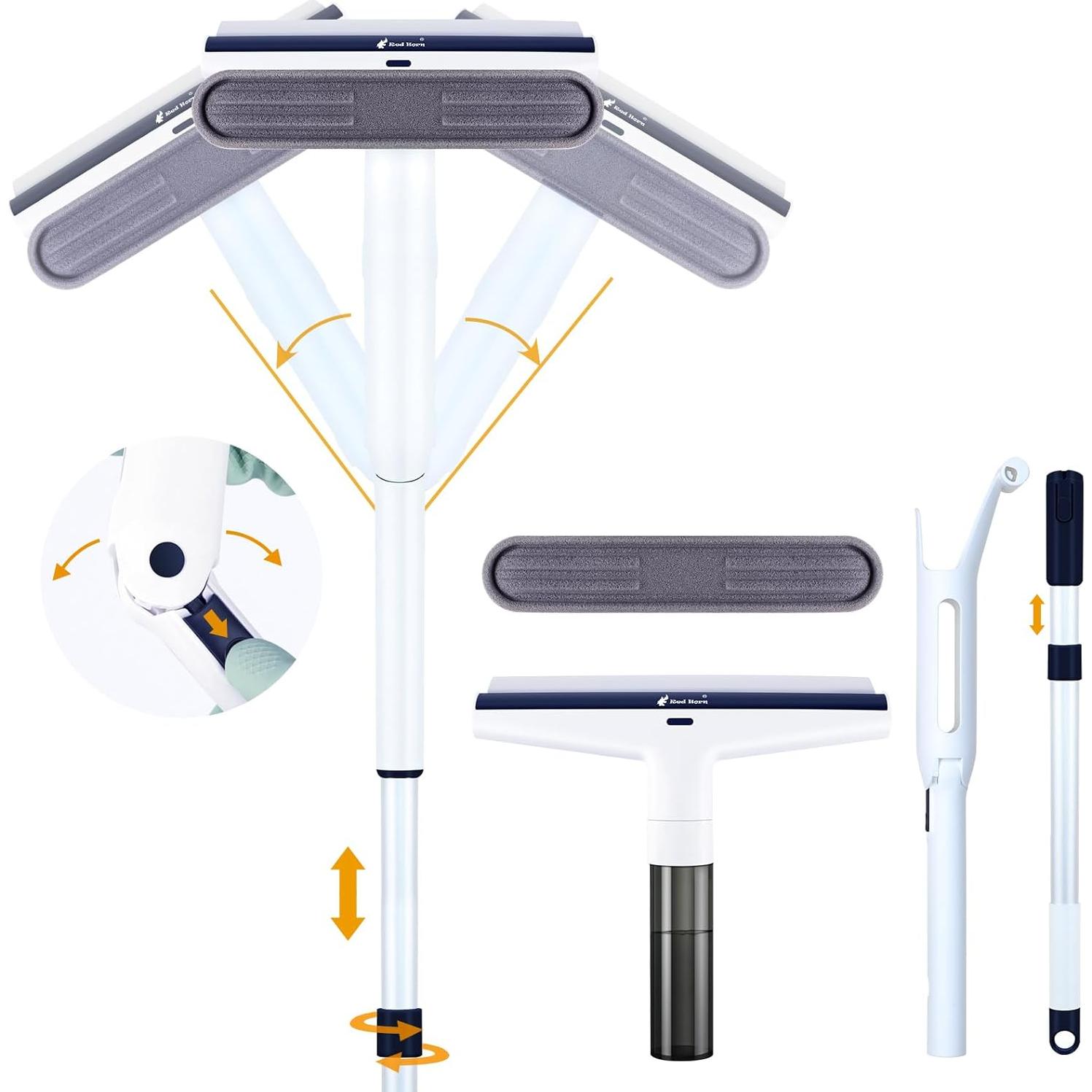 Limpiaparabrisas de Ventana Red Horn con Mango Extensible 2 en 1