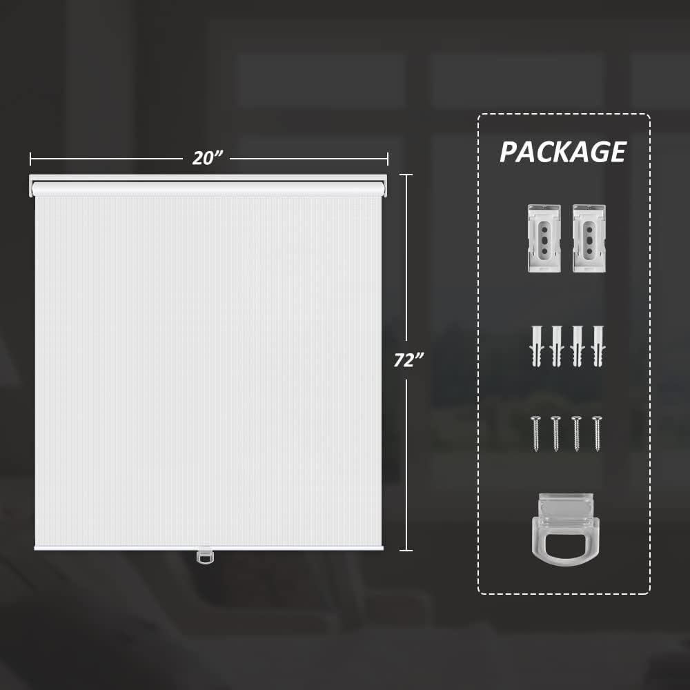 Cortinas Enrollables LUCKUP 50.8x182.88 cm Filtrantes Luz Blanca