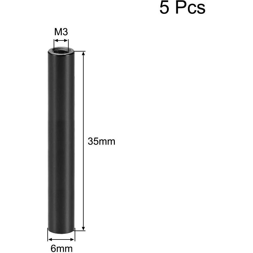 Espaciadores de Aluminio uxcell M3x35mm 5 Pcs Negro para Drones