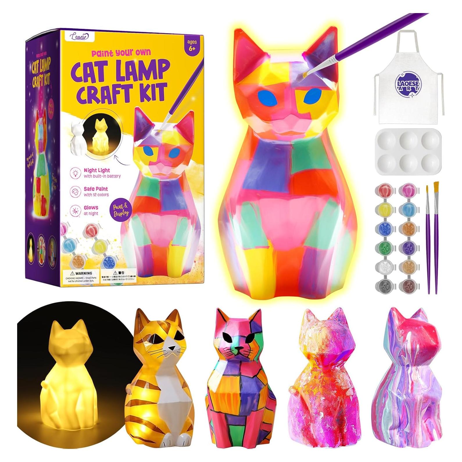 Kit de Lámpara de Gato LAOESE con Pintura y Pinceles