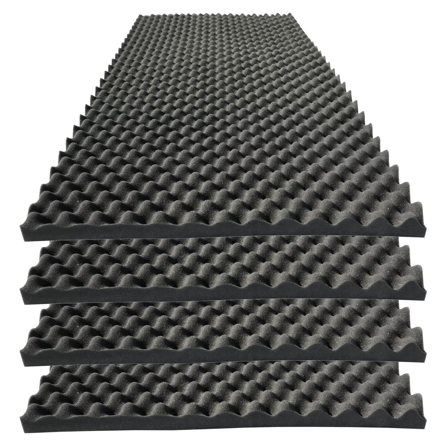 Paneles Acústicos 4 PCS Espuma de Huevo 121.9x61x5cm Ignífuga