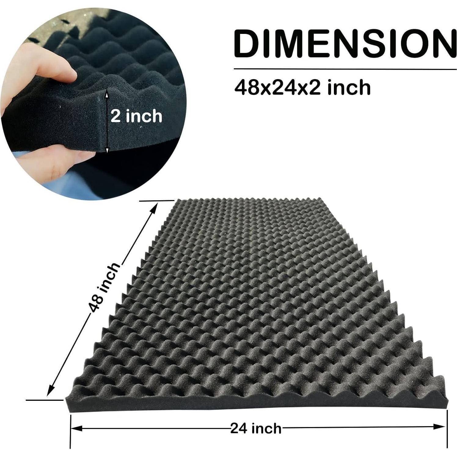 Paneles Acústicos 4 PCS Espuma de Huevo 121.9x61x5cm Ignífuga