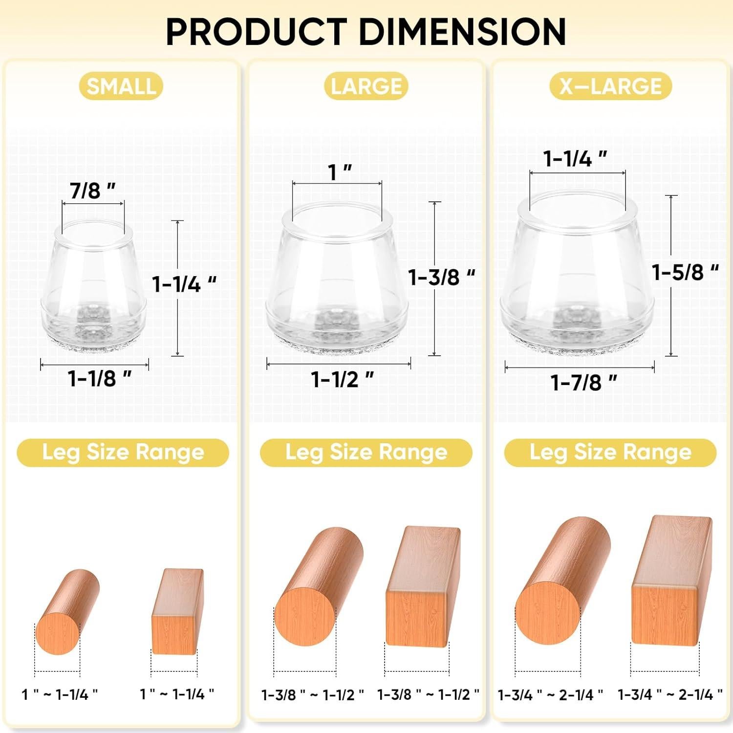 BALEINE 16 Protectores de Piso Silicona Extra Grande Transparentes