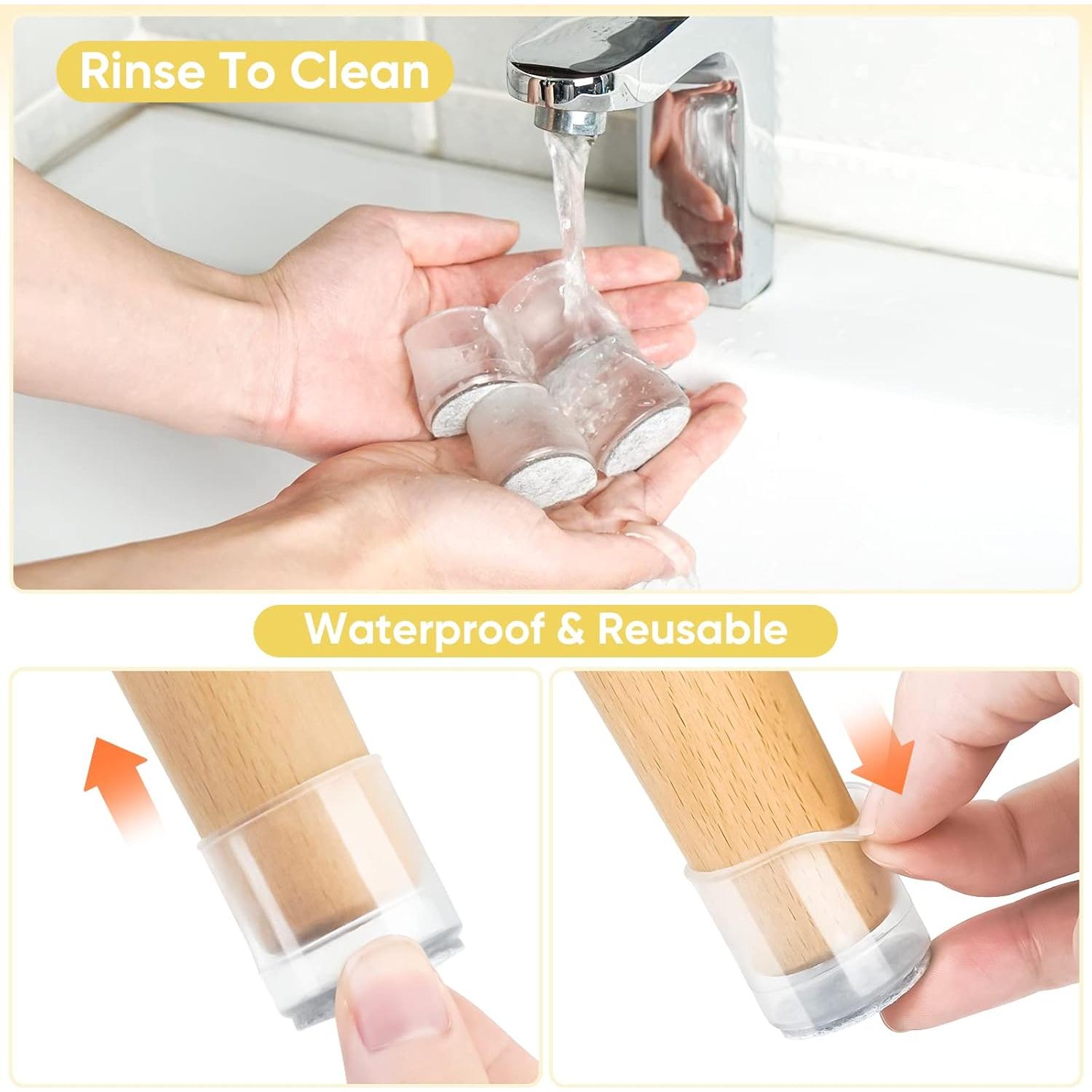 BALEINE 16 Protectores de Piso Silicona Extra Grande Transparentes