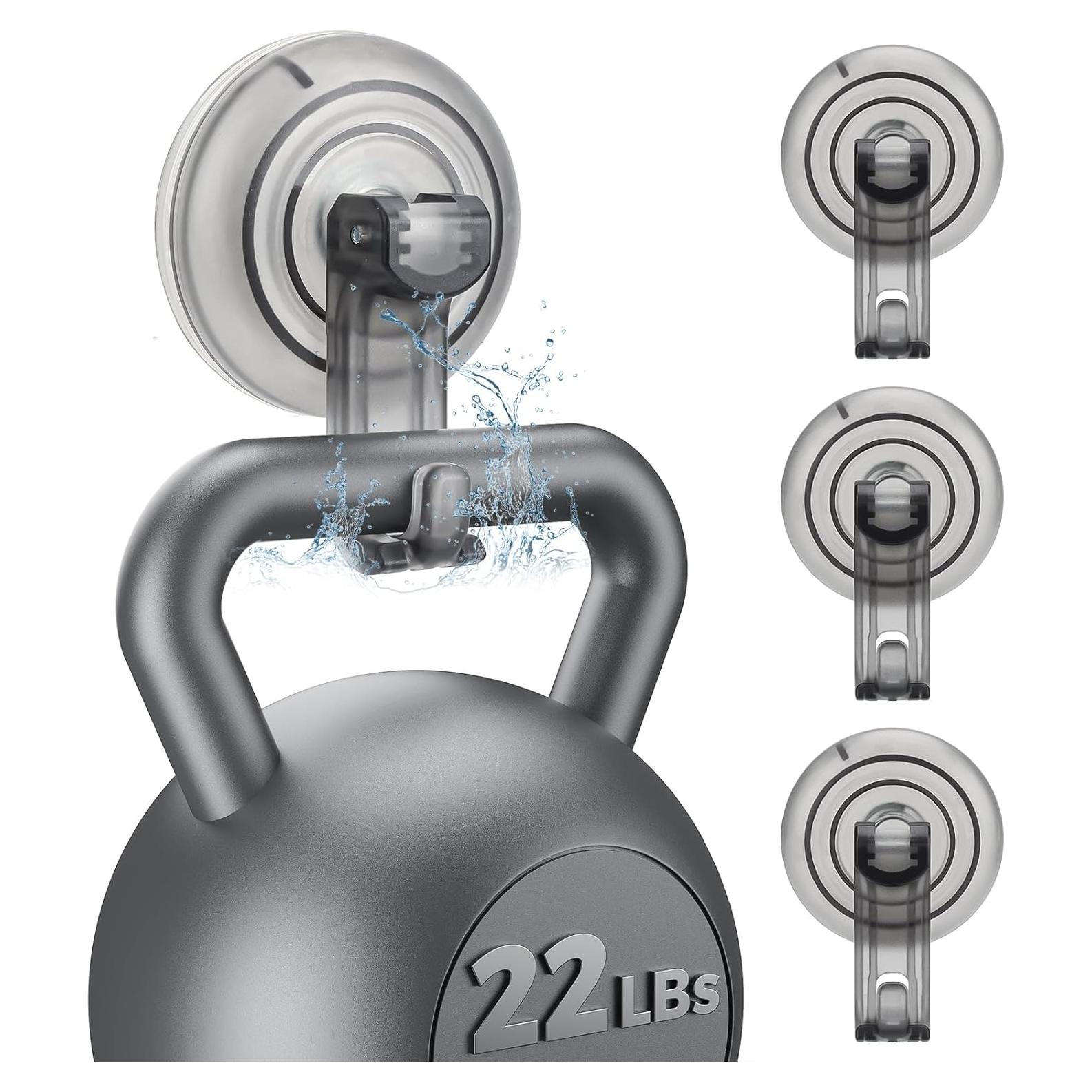 Ganchos de Ducha JOTPE con Ventosa 4 Pack Alta Resistencia 10 kg