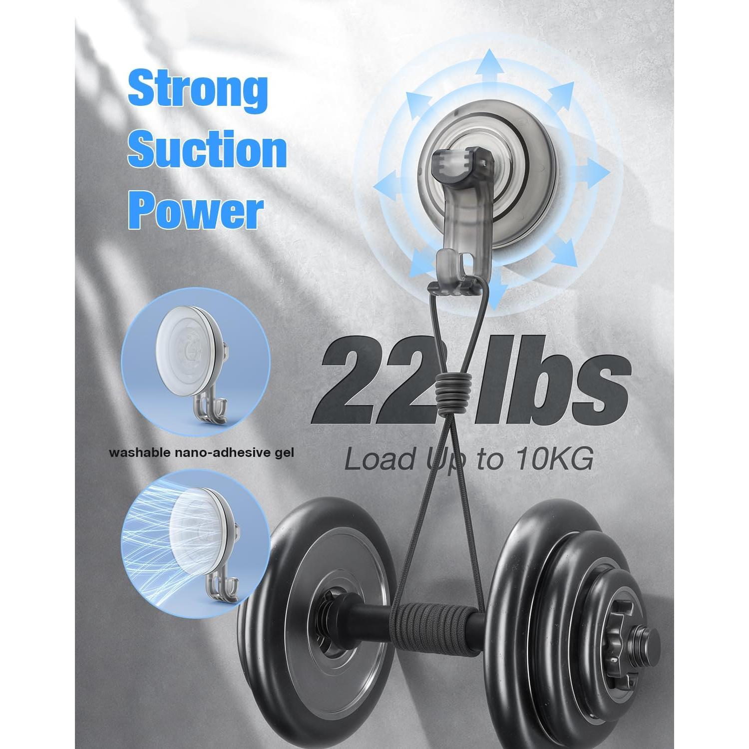 Ganchos de Ducha JOTPE con Ventosa 4 Pack Alta Resistencia 10 kg