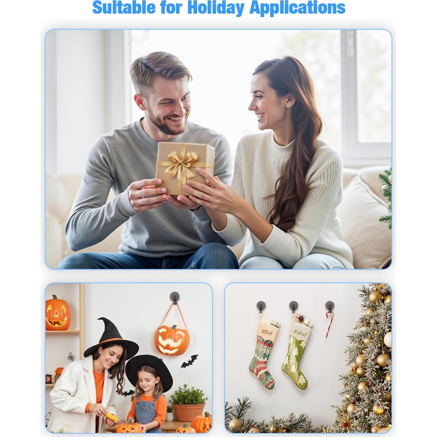 Ganchos de Ducha JOTPE con Ventosa 4 Pack Alta Resistencia 10 kg