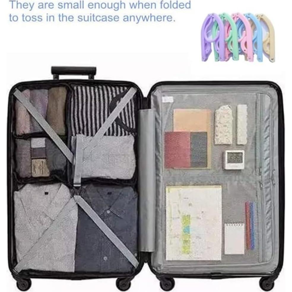 10 Perchas de Viaje Plegables CADEVED - Antideslizantes, Negras